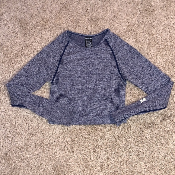 PINK Victoria's Secret Tops - PINK Active Victoria’s Secret Women’s Navy Heather Long Sleeve Workout Top